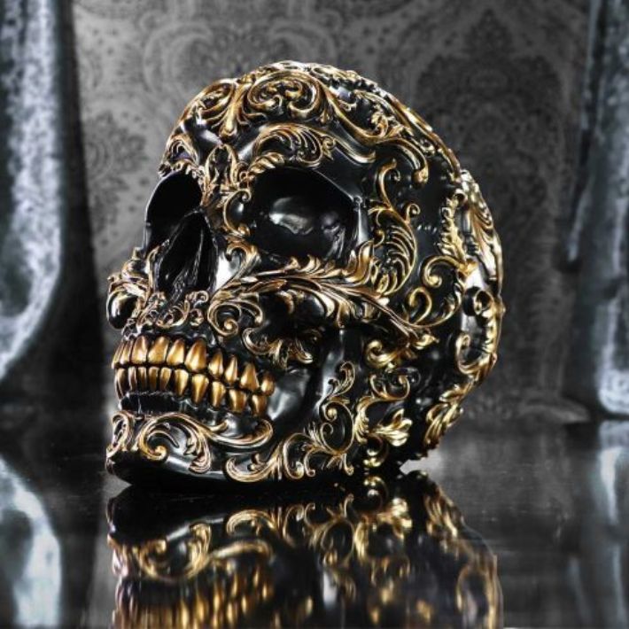 #40N Renaissance Black and Gold Skull