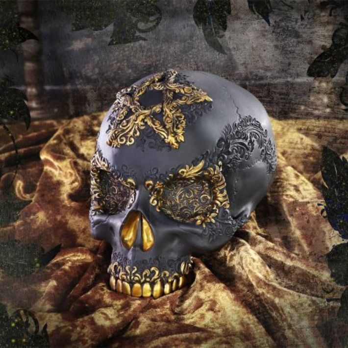 #43N Divine Demise Black and Gold Skull