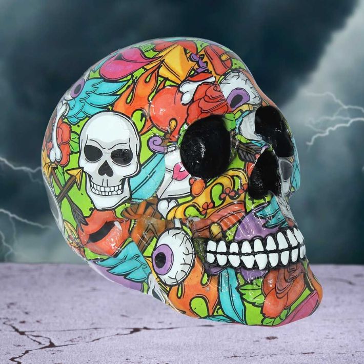 #61N Calypso Graphic Art Printed Skull