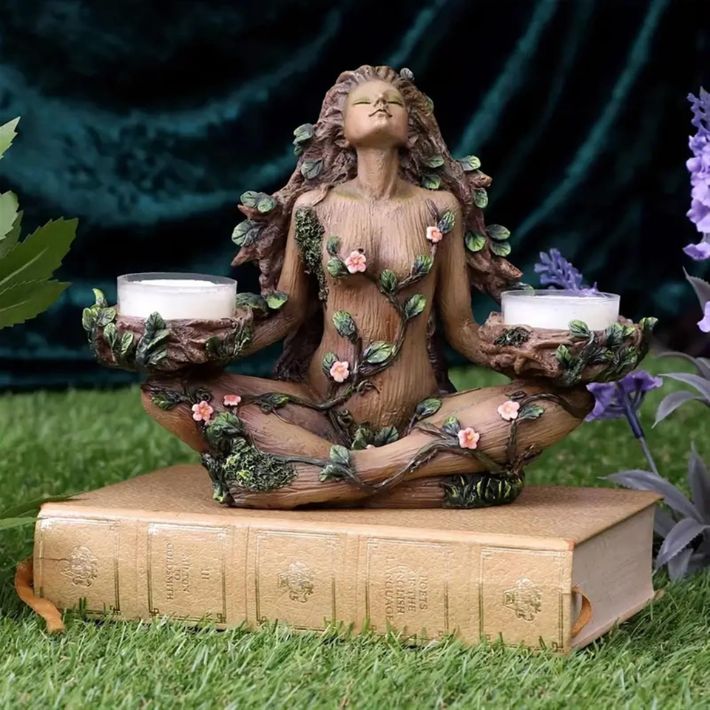 #79N Balance of Nature Female Tree Spirit Tealight Candle Holder