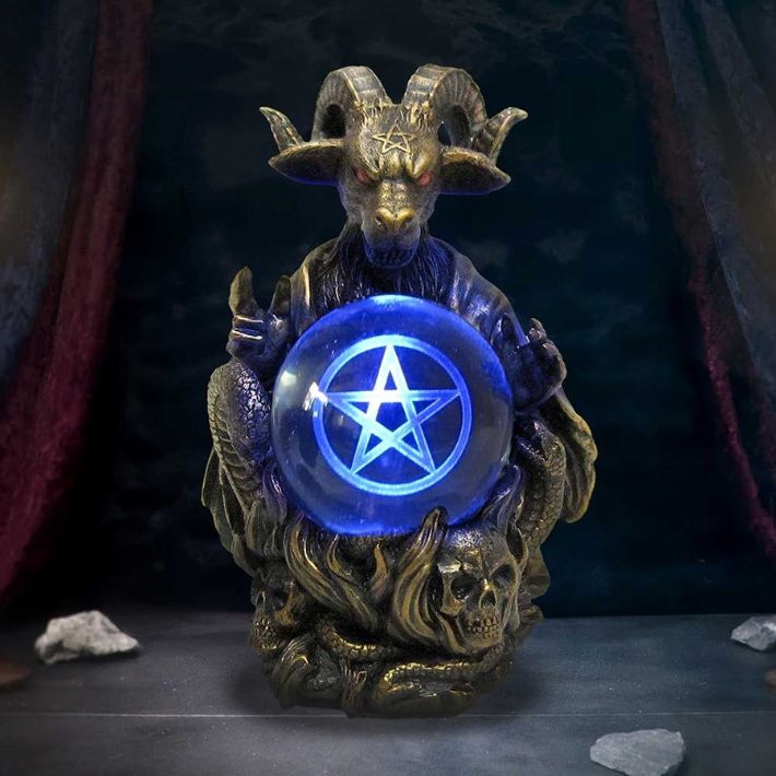#102N Orbuculum of the Baphomet Illuminating Figurine