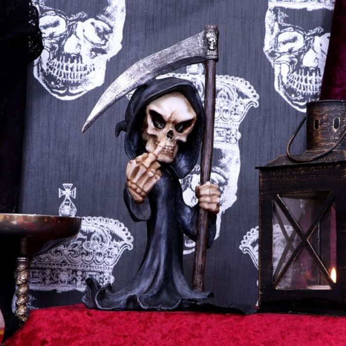 #162N Don&#39;t Fear the Reaper Cursing Grim Reaper Figurine