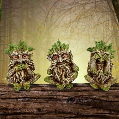 #192N Three Wise Ents Tree Spirit Figurines