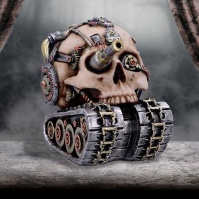 #187N Techno Tank Steampunk Skull