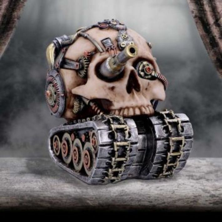 #187N Techno Tank Steampunk Skull