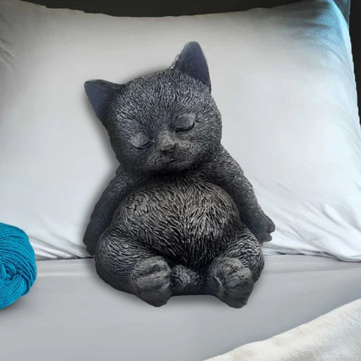 #212N Daydream Sleeping Black Cat Figurine