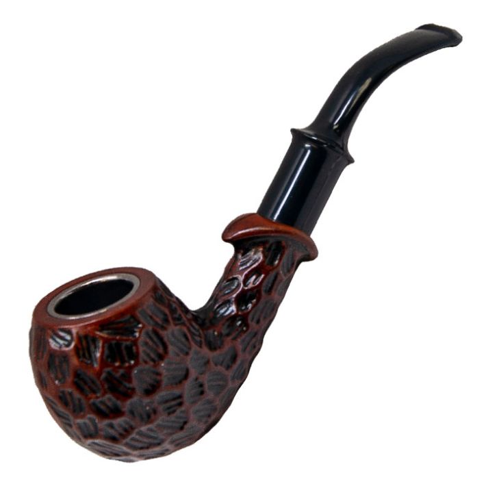 Black &amp; Brown Engraved Wood &amp; Resin 6&quot; Pipe