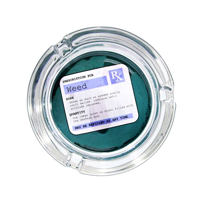 Giddy Blunt A Day Series Glass Ashtray - 3, Design: RX
