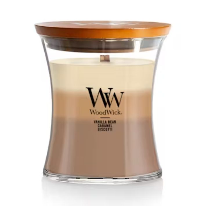 Café Sweets Trilogy 9.7oz Medium Hourglass WoodWick Candle