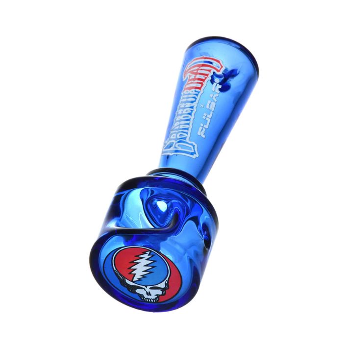 Grateful Dead x Pulsar Geometric Spoon Pipe - 4.25&quot; - Blue