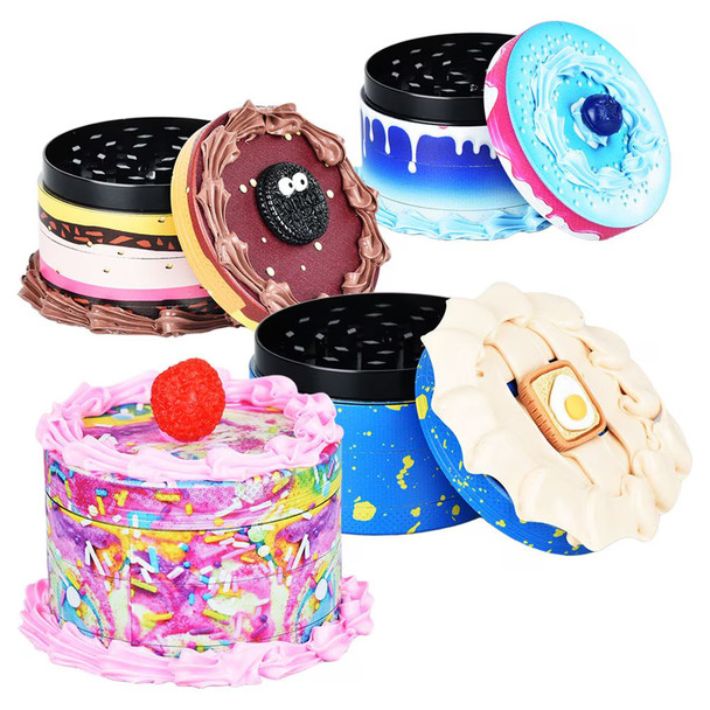 Birthday Cake Aluminum Grinder - 4pc