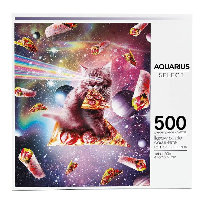 Galaxy Cat Pizza 500 Piece Puzzle