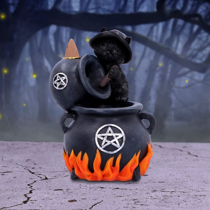 #201N Familiar Brew Backflow Incense Burner 7.1&quot;