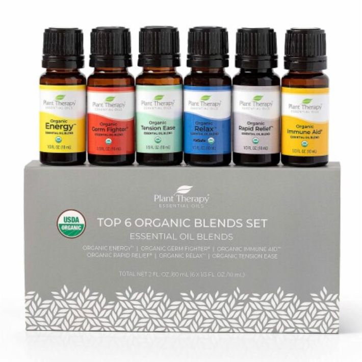 Top 6 Organic Blends Essential Oil Set Plant Therapy Nature Sheild Germ Fighter Immune Aid Relax...