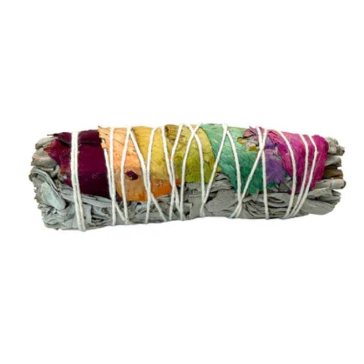 Chakra Rose Petals &amp; White Sage Lg Single Smudge