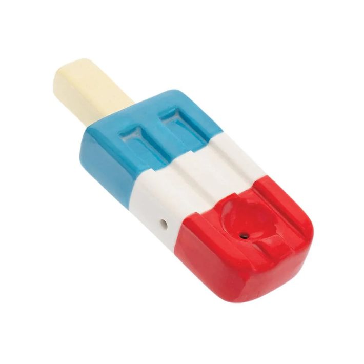 Popsicle Ceramic Handpipe Hand-Painted by Wacky Bowlz CP104..