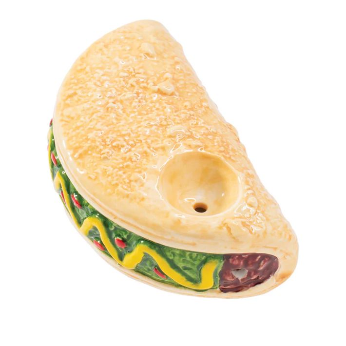 Taco Ceramic Handpipe Hand-Painted by Wacky Bowlz