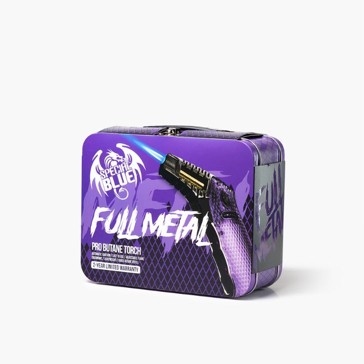 Special Blue Full Metal Torch With Matching Tin Carrying Case