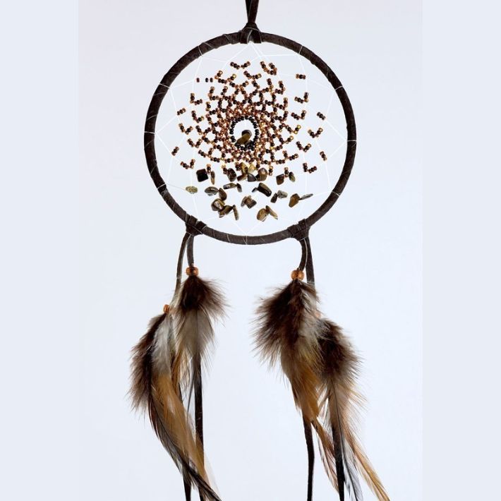 4&quot; Dark Brown Brown Grand Canyon Energy Flow Tiger Eye Dreamcatcher