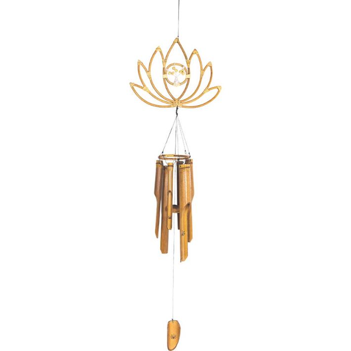 Beaded Tree Bamboo Windchime - Lotus