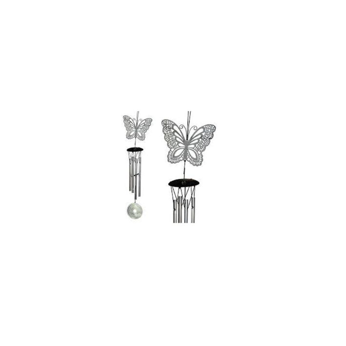 Butterfly Mandala Silver Wind Chimes