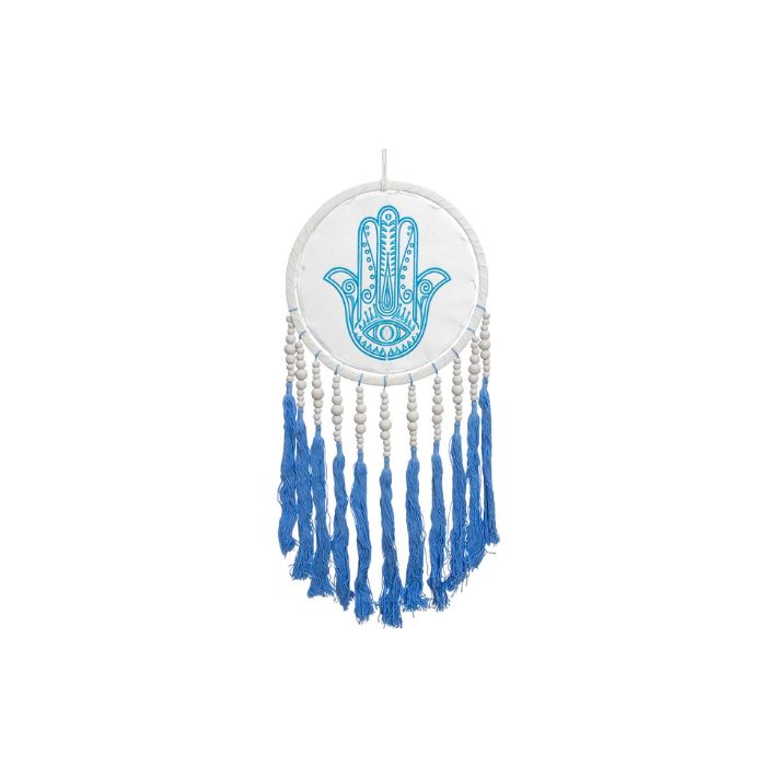 10.5&quot; Fatima Hand Embroidered With Fringe &amp; Beads Dreamcatcher