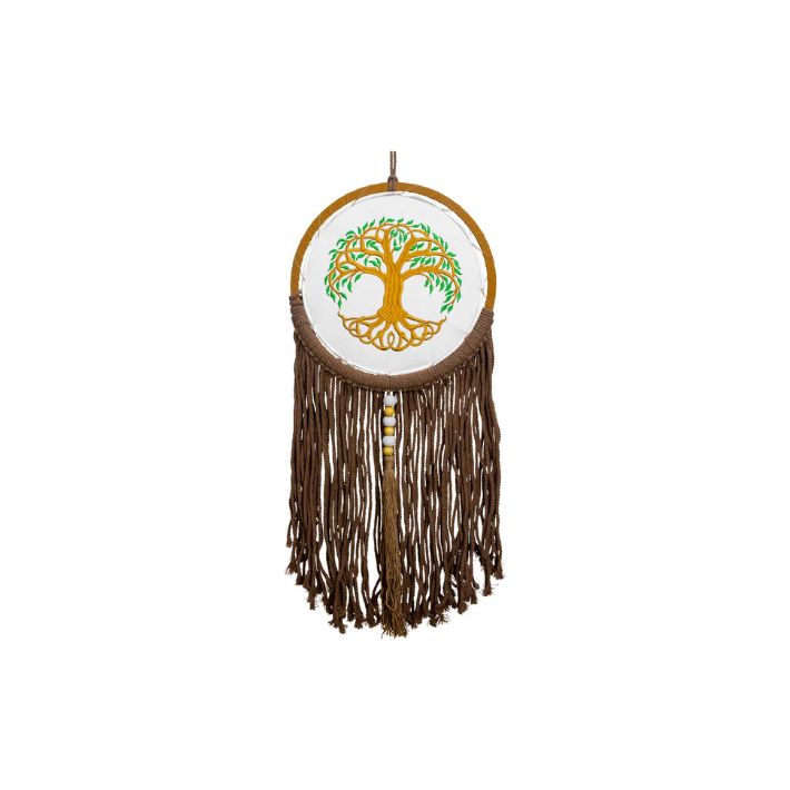 10.5&quot; Tree of Life Embroidered With Fringe &amp; Beads Dreamcatcher