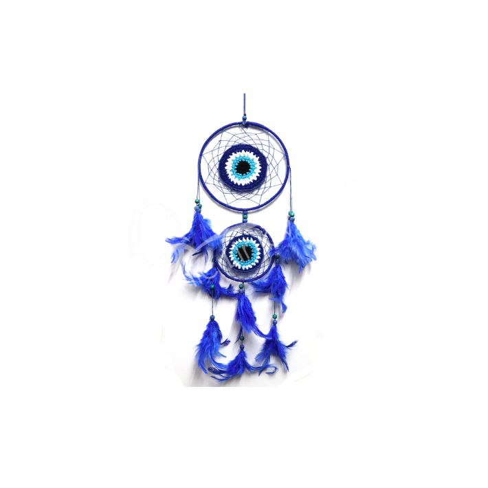 16&quot; Double Evil Eye Blue Dreamcatcher