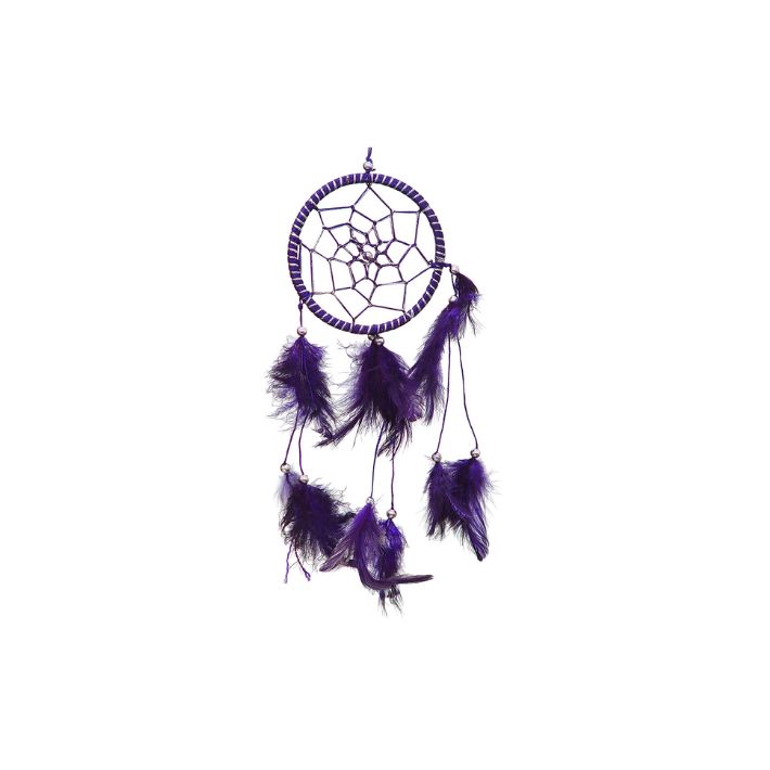 3.5&quot; Purple Beads Dreamcatcher