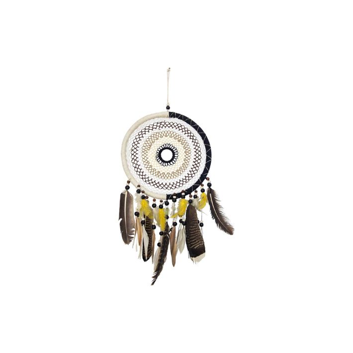 Dreamcatcher Crocheted Neutral W/Double Feathers