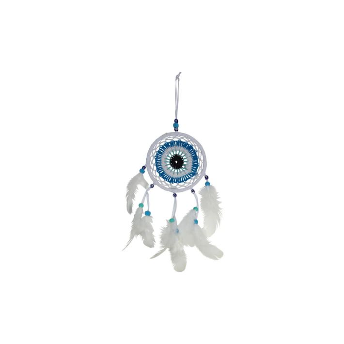 10&quot; Woven Evil Eye White Dreamcatcher