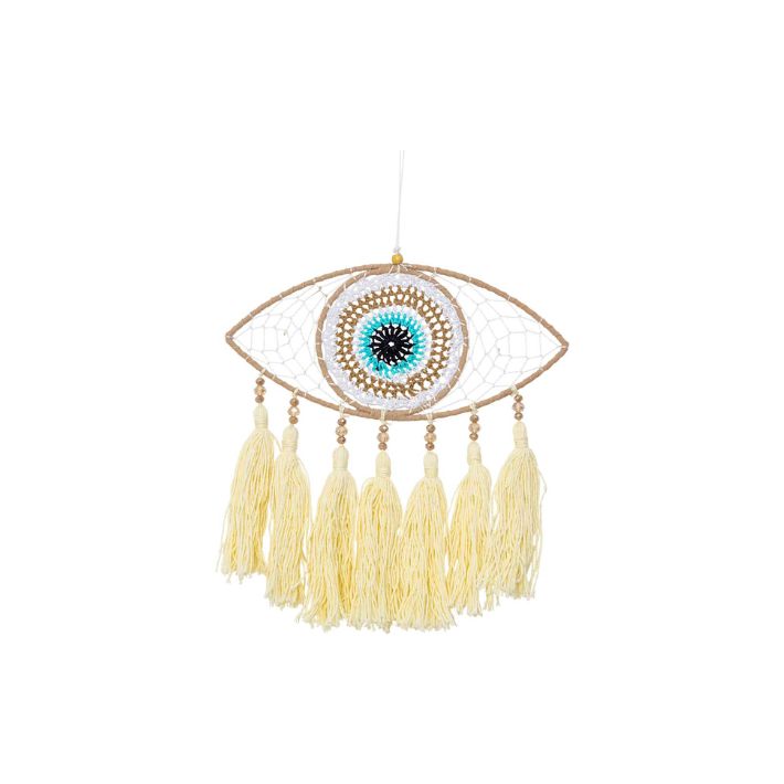 Boho Crocheted Evil Eye Dreamcatcher