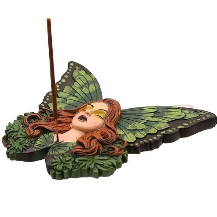 Green Fairy Incense Burner Hand Painted