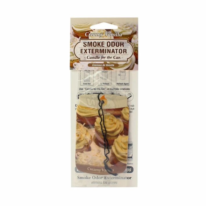 Creamy Vanilla Smoke Odor Exterminator Hanging Car Air Freshener