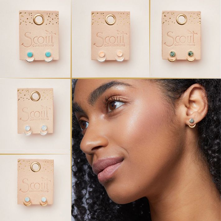 Stone Moon Phase Earring