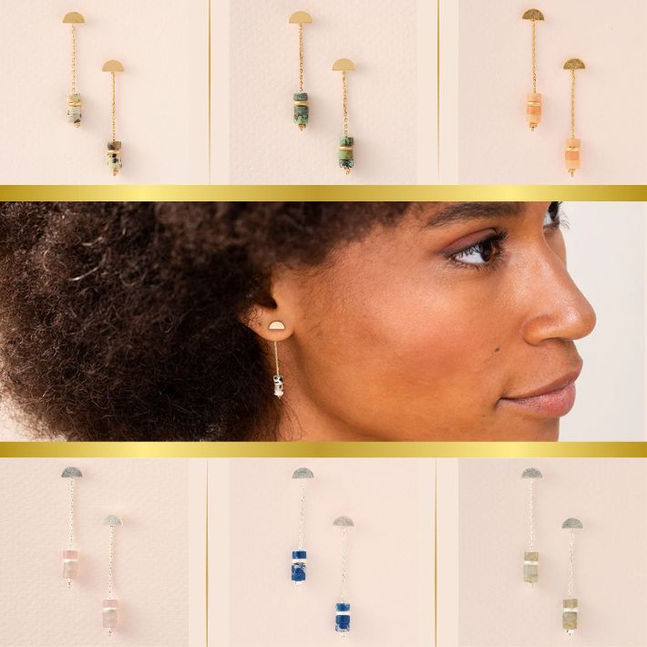 Stone Meteor Thread Earring