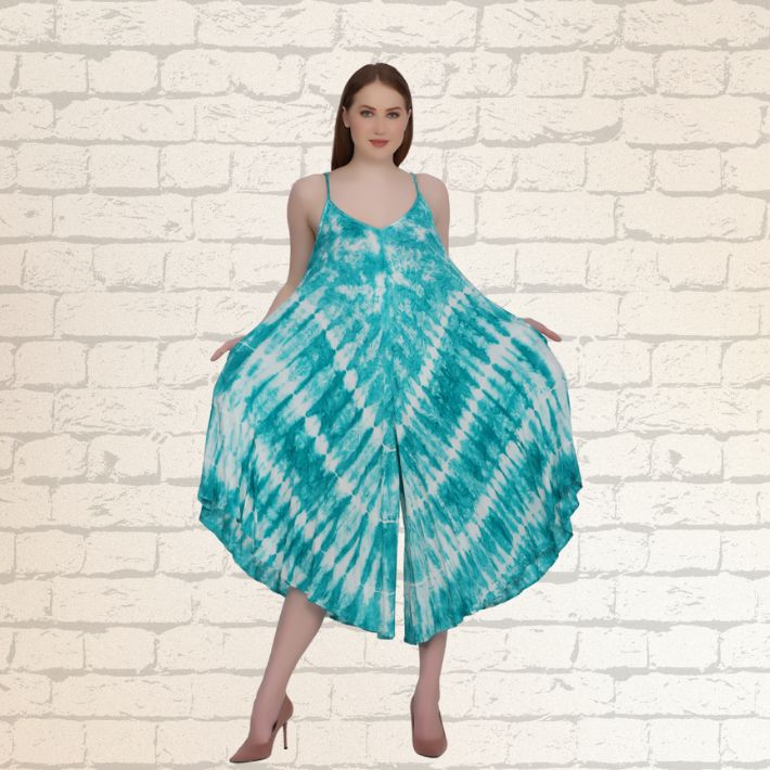Tapaii Jumpsuit Teal Tie Die