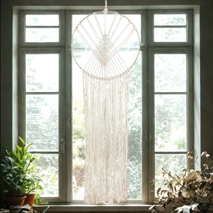 Fringed Dream Catcher-Ivory