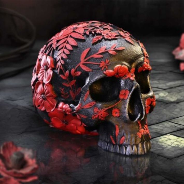 #297N Age of Opium Poppy Skull