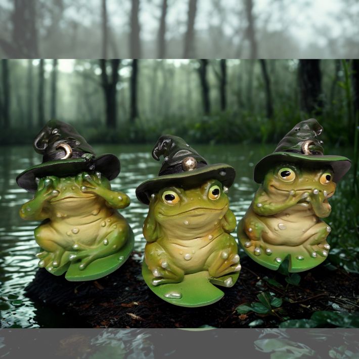 #300N Three Wise Wizard Toad Figurines