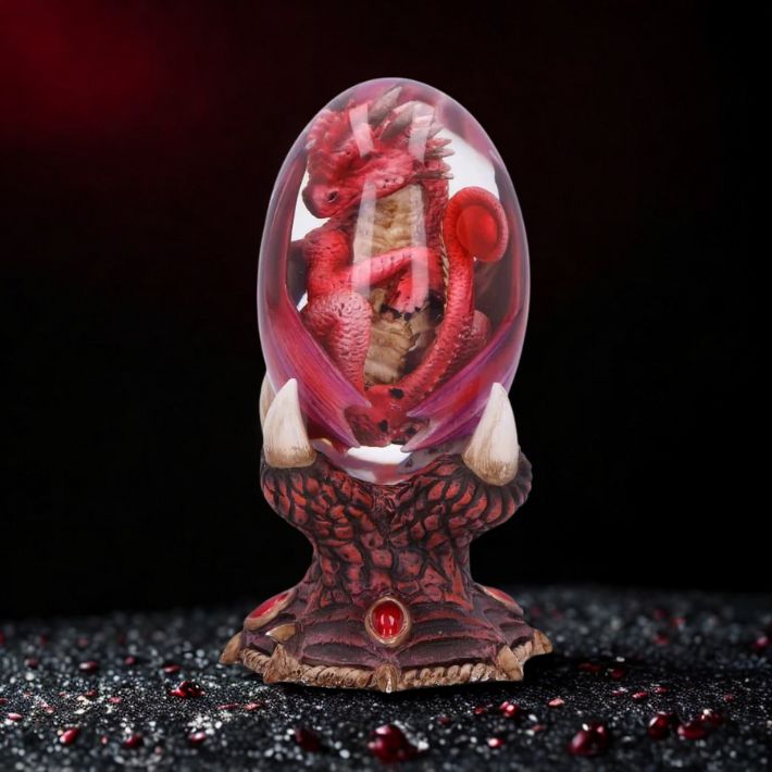 #301N Elemental Dragonlings - Fire Dragon in Clear Egg