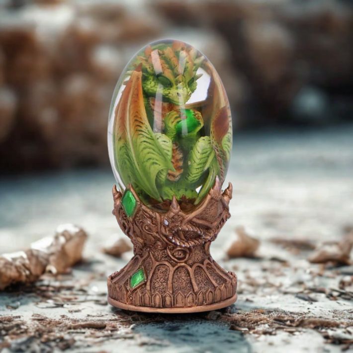 #303N Elemental Dragonlings - Earth Dragon in Clear Egg