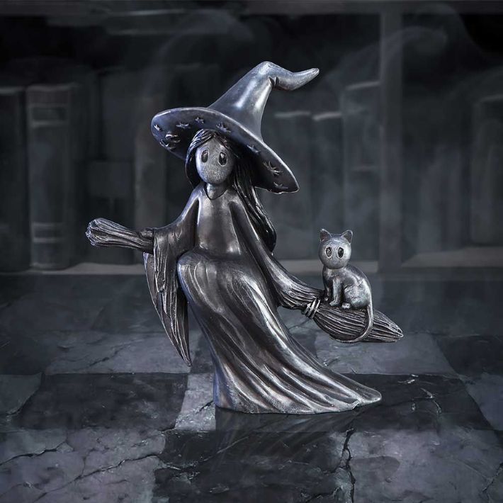 #310N Little Souls Beam Witch on Broom Figurine