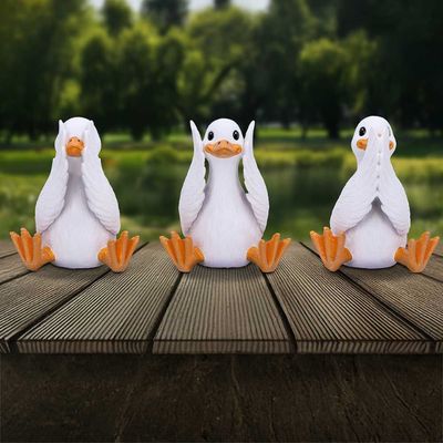 #312N Three Wise Goofy Geese Figurines
