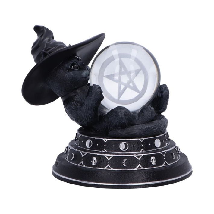 #314N Cult Cuties Purrah Witch Cat Ornament Holding a Crystal Ball