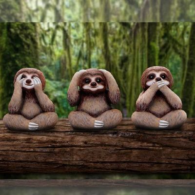 #315N Three Wise Sloths Figurines by Nemesis Now
