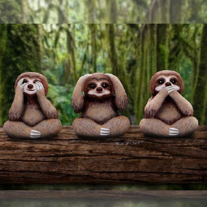 #315N Three Wise Sloths Figurines by Nemesis Now