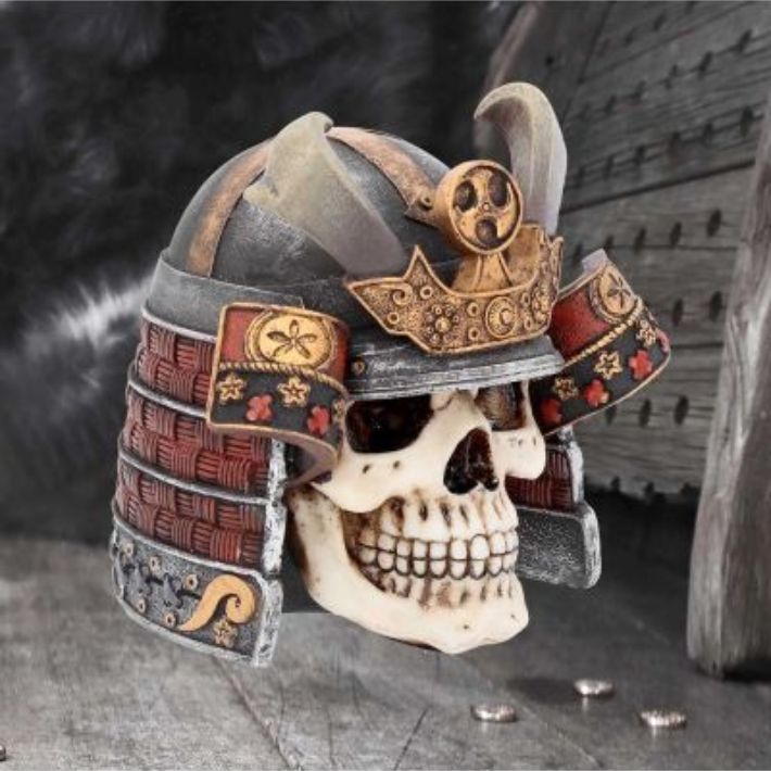 #324N The Last Samurai Skull Figurine