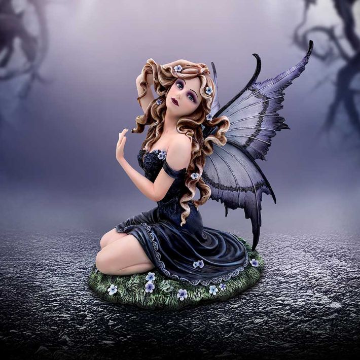 #340N Lavender – Enchanted Kneeling Fairy Figurine