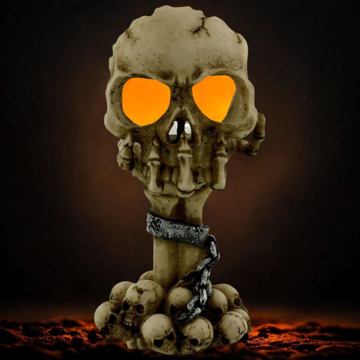 #347N Deliberation Skull Tealight Holder